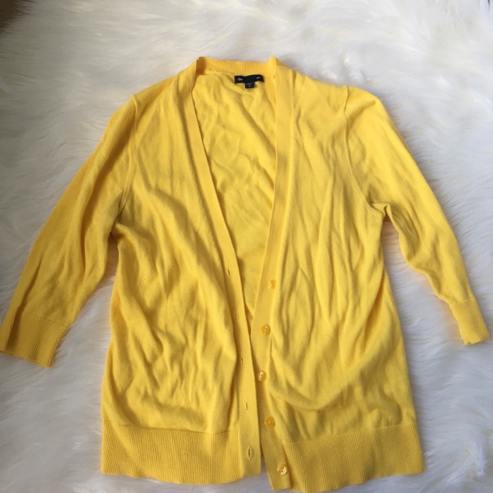 Gap lemon yellow cardigan